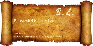 Buzeskó Lola névjegykártya